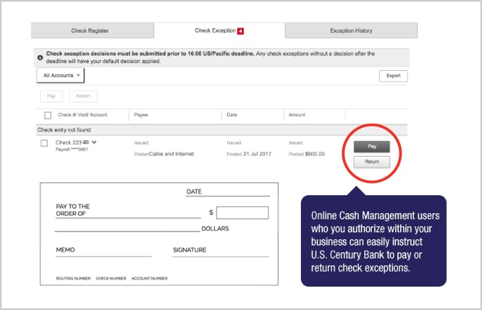 Cash Management platform screenshot